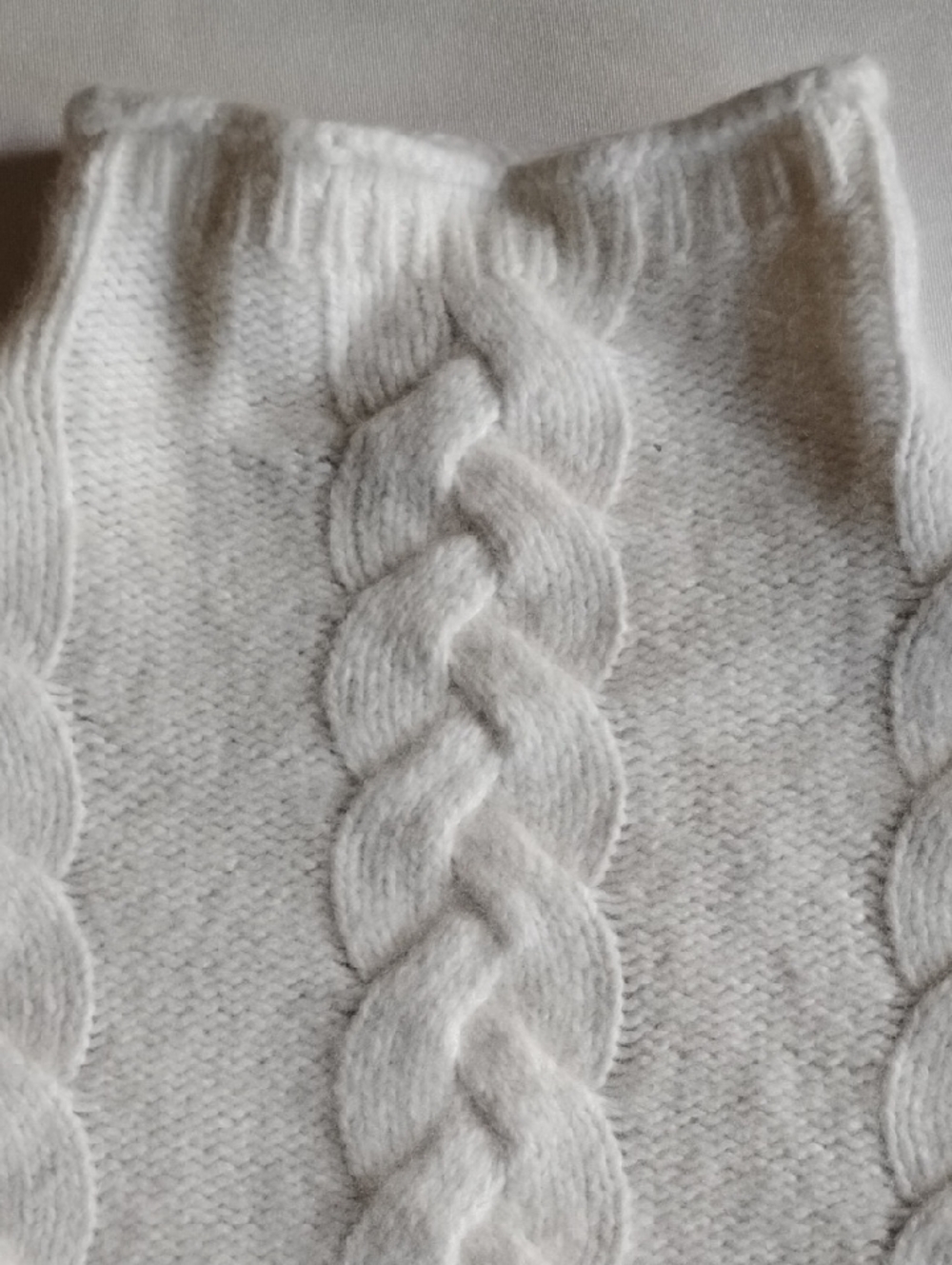 Grenville Cableknit Mockneck Alpaca Wool Oversized Sweater XS Antique Cream - Picture 5 of 10